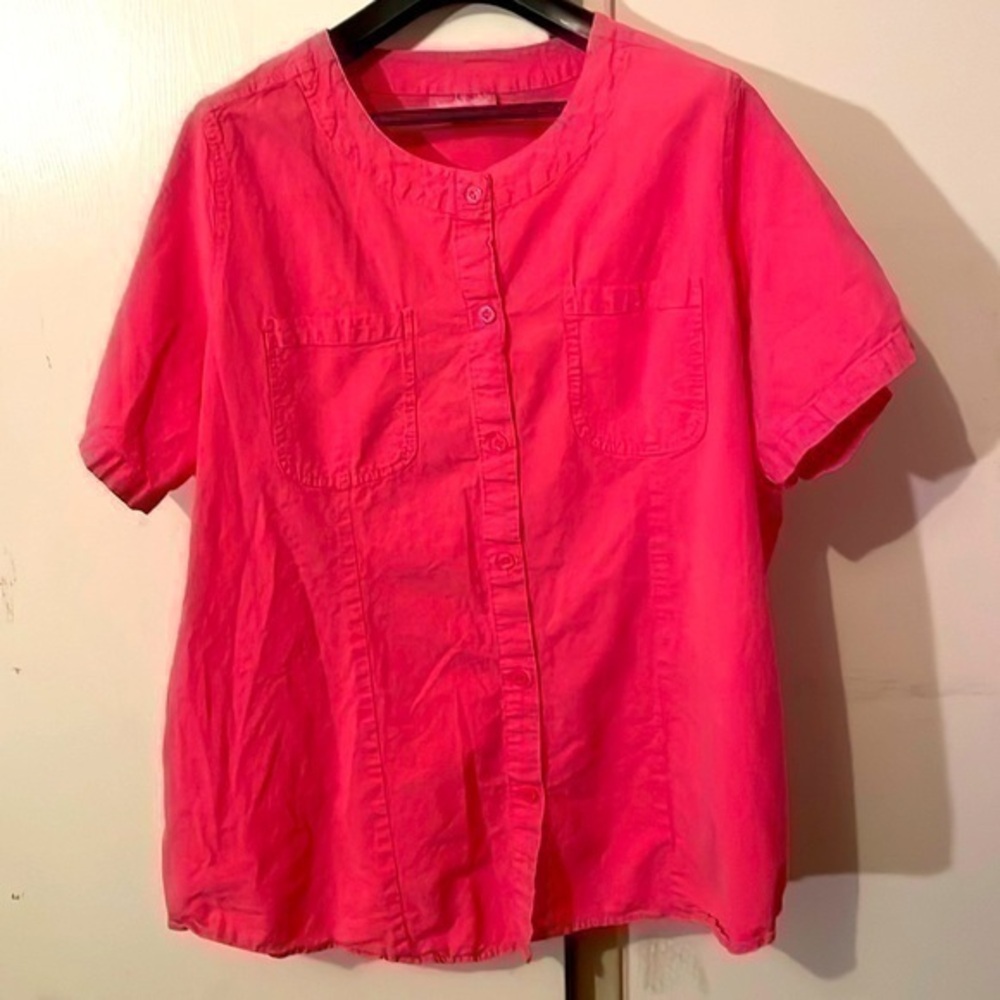 Ladies Pink Short Sleeve Shirt #13